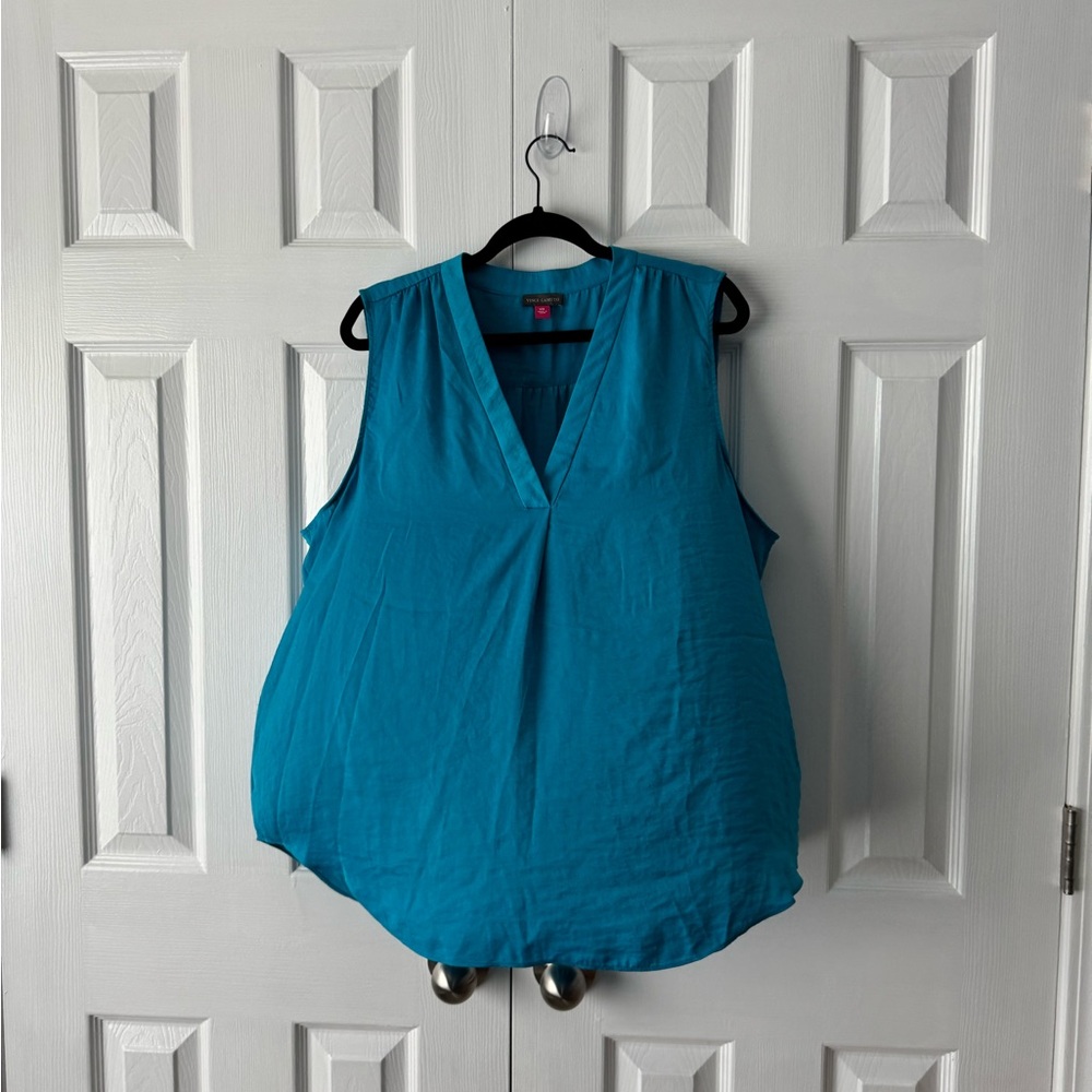 Vince Camuto Teal Turquoise Sleeveless Flowy Blouse Tank Top Size XXL